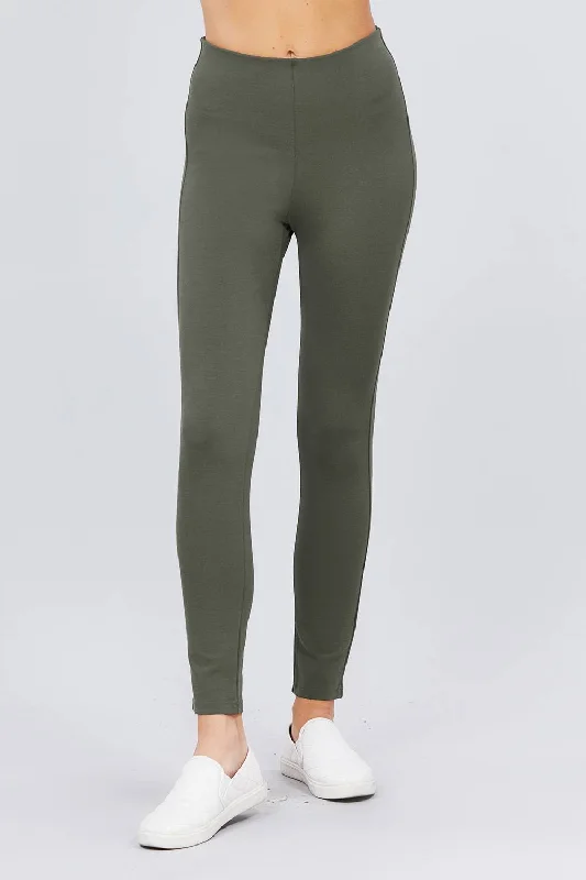 Relaxed Style FASHNZFAB Waist Elastic Band Ponte Pants