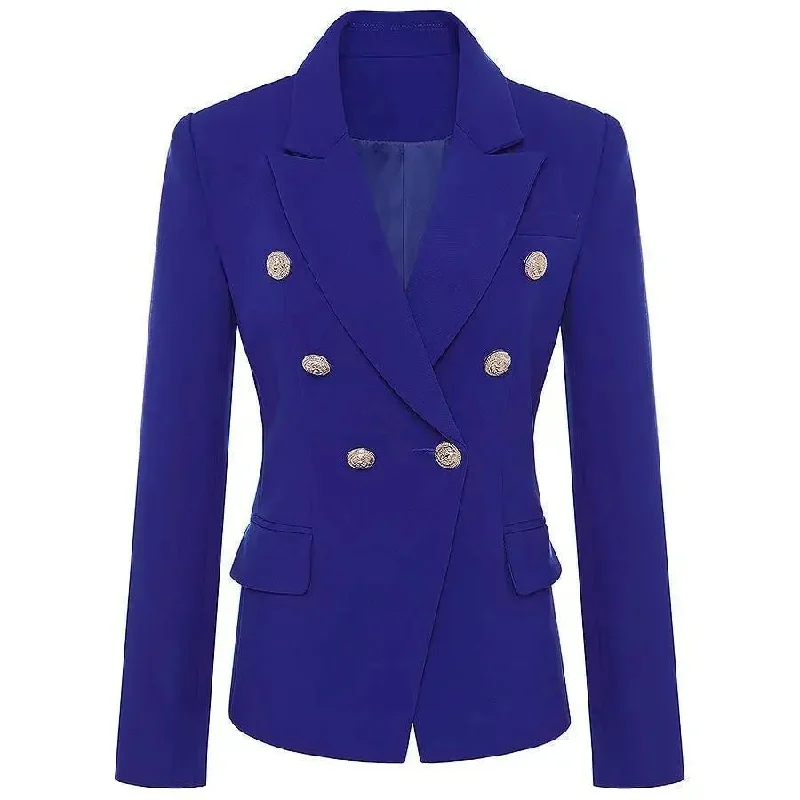 Vibrant Femme Fashion The Inspiration Double-Breasted Blazer Women - Formal-Business - Plain-Solid