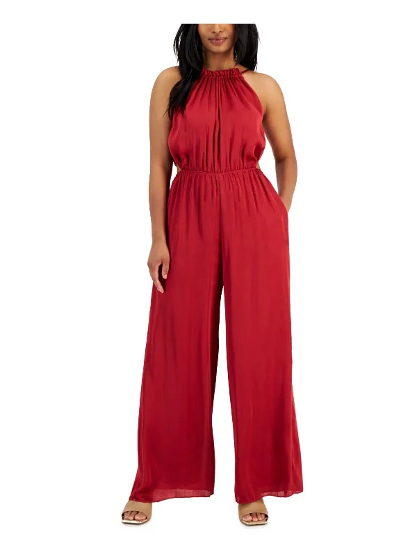 Subtle Sophistication Womens Cut-Out Polyester Jumpsuit