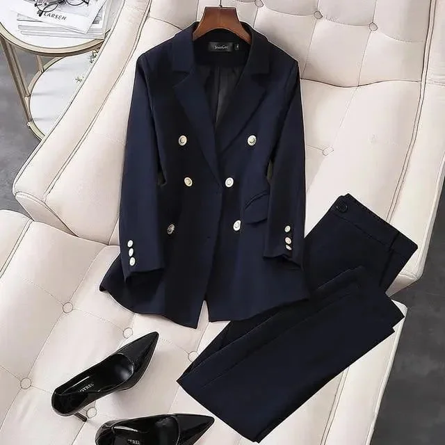 Trendsetter's Closet Double-Breasted Pantsuit For Women