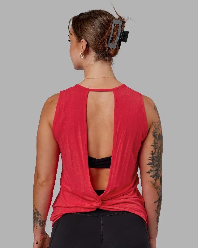 Weekend Exclusive Swivel Open Back Tank - Scarlet