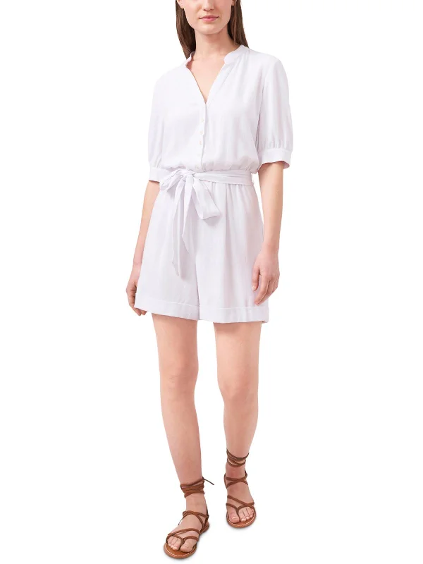 High End Fashion Caitlyn Womens Cuffed Belted Romper