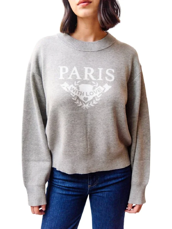 Trend Forward Threads For Her Paris Sweater In Grey