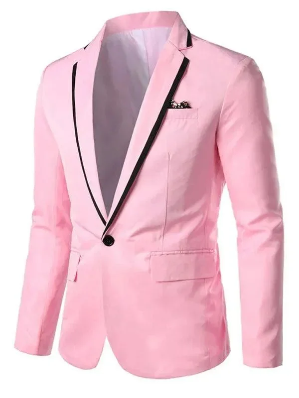 Imeless Style Pink Slim Fit Men Blazer