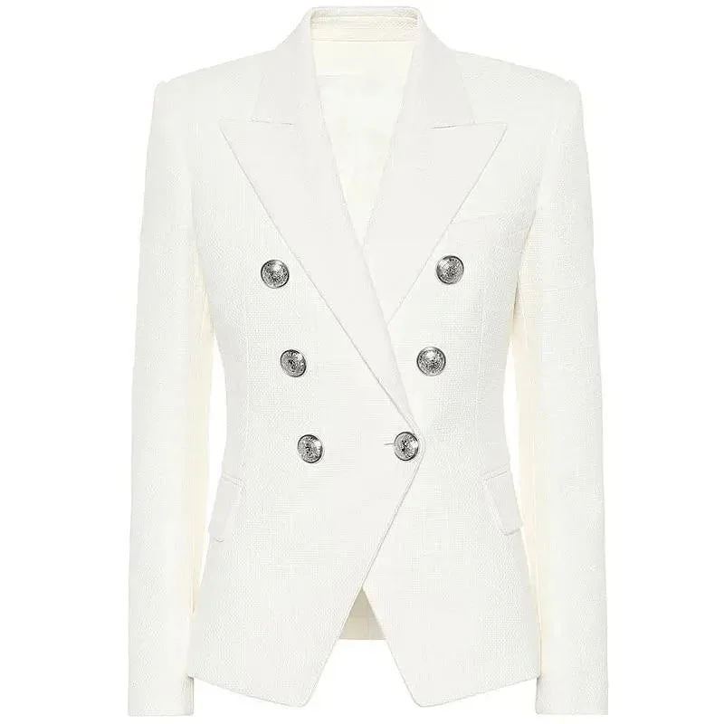 Refined Simplicity White Party Blazer Women - Casual - Plain-Solid