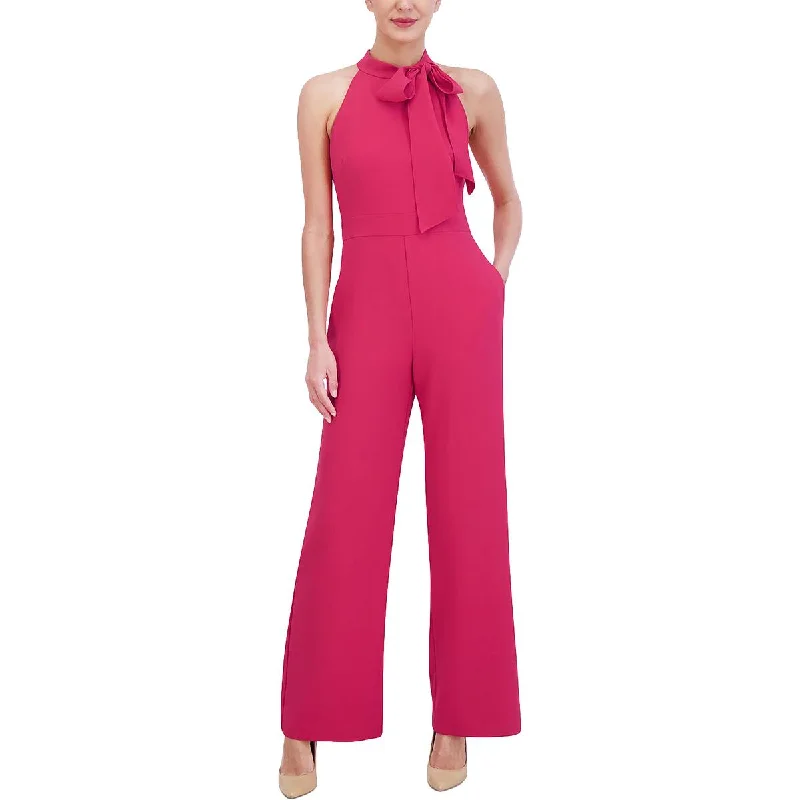 Save Big Womens Halter Wide Leg Jumpsuit