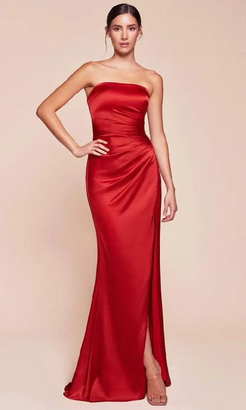 First Order Discount Ladivine 7451 - Straight-Across Long Gown with Slit