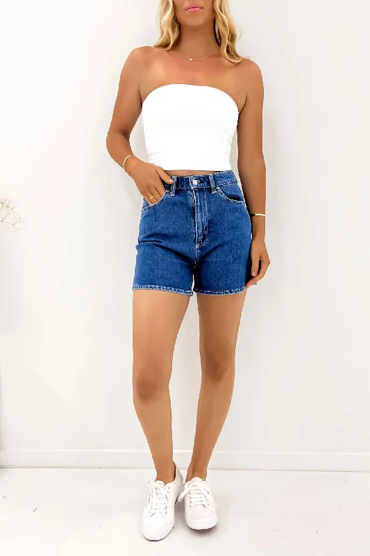 Fashion Sale High Mom Short Blue Stone