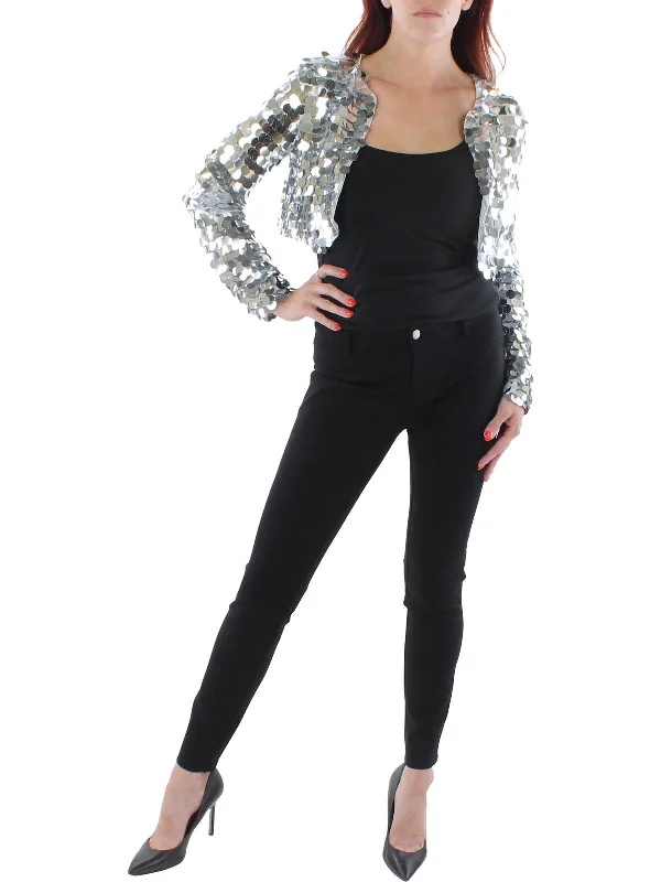 Limited Time Deal Womens Sequined Crop Bolero