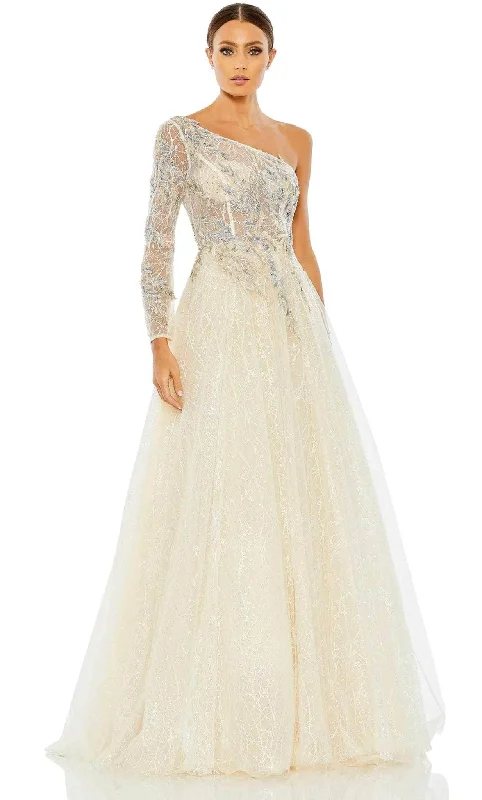 Relaxed Style Mac Duggal 20232 - One Sleeved Tulle Gown