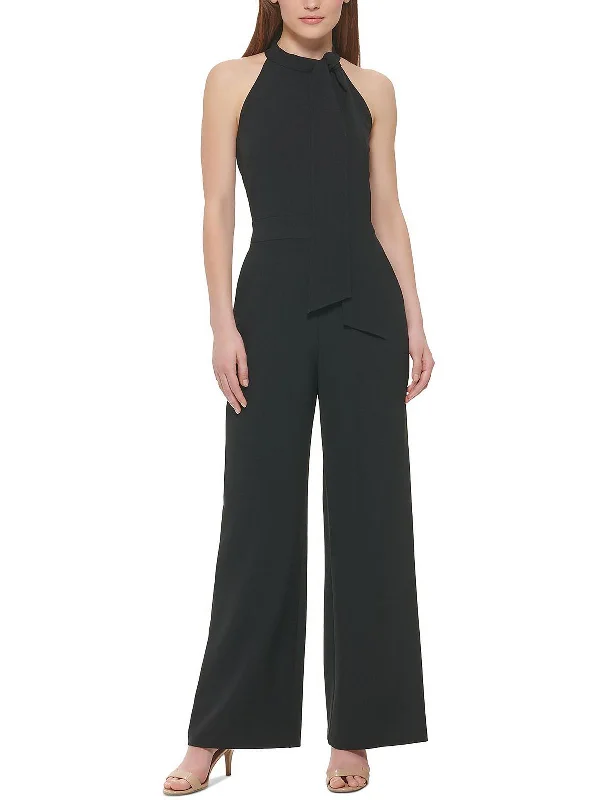 Graceful Fashion Petites Womens Crepe Sleeveless Jumpsuit