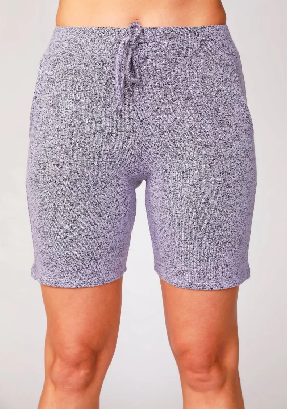 Durable Fashion Picks Melange Shorts In Lilac