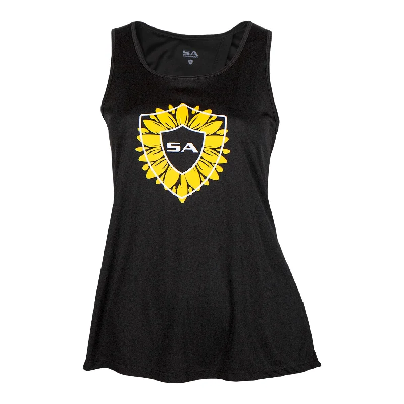 Trendy New Clothes Tie Tank | Black | Sunflower