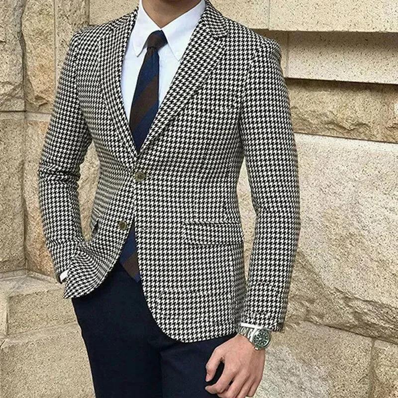 Get The Latest Trends Men Blazer - Houndstooth Blazer