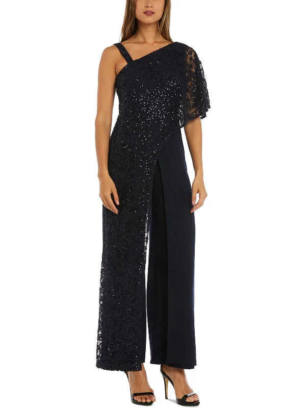 Comfort First Women's Fashion Womens Lace Overlay Sequined Jumpsuit