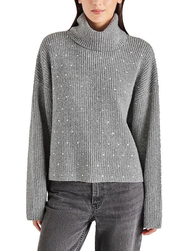 Feminine Soft - Hued Look Astro Womens Heathered Long Sleeve Turtleneck Sweater