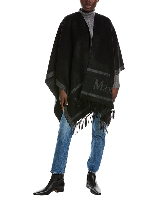 Fast Fashion Favorites Max Mara Logo Jacquard Wool Cape