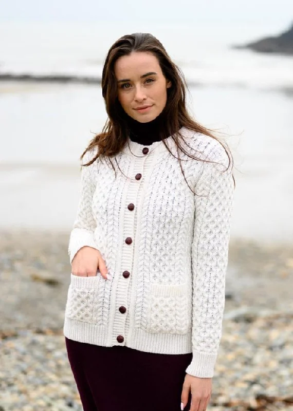 Modern Romance Aran Lumber Cardigan | Natural