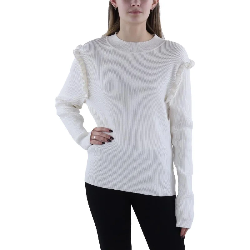 Limited Styles Womens Embellished Mock Neck Pullover Sweater