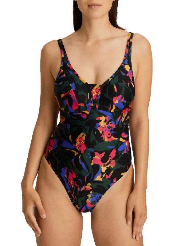 Fashion Sale Oasis Triangle Padded One-Piece Bikini In Black Cactus