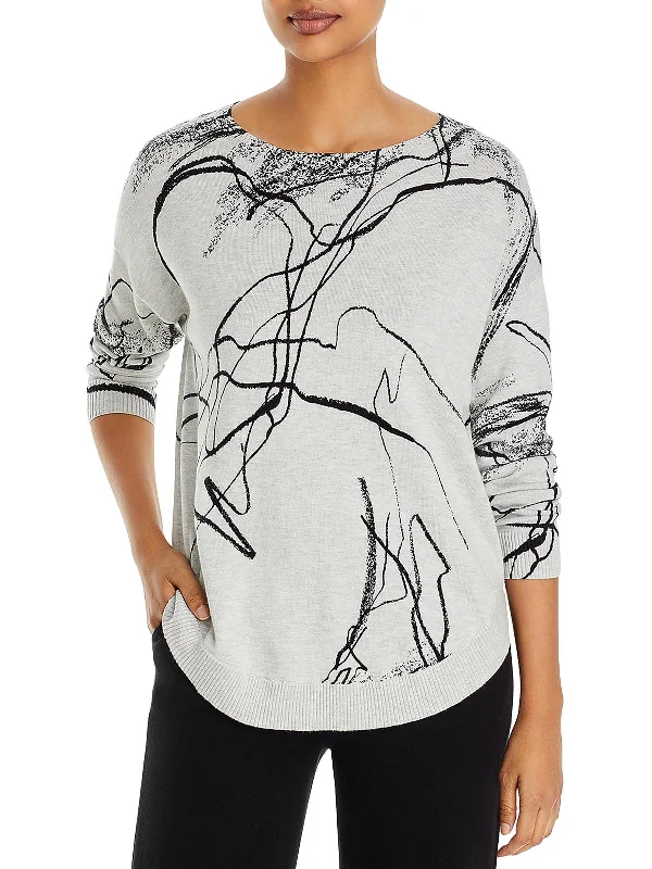 Limited - Edition Drops Womens Printed Crewneck Pullover Sweater