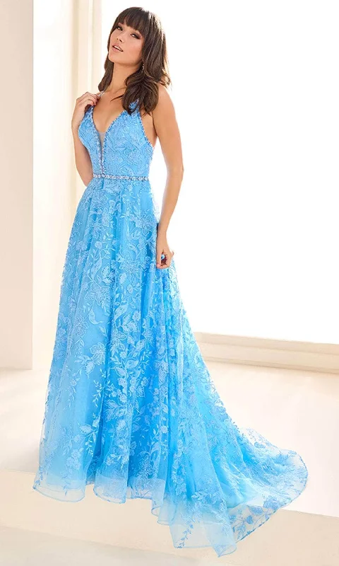 Trend Alert Ellie Wilde EW36088 - Plunging Neckline A-Line Prom Gown