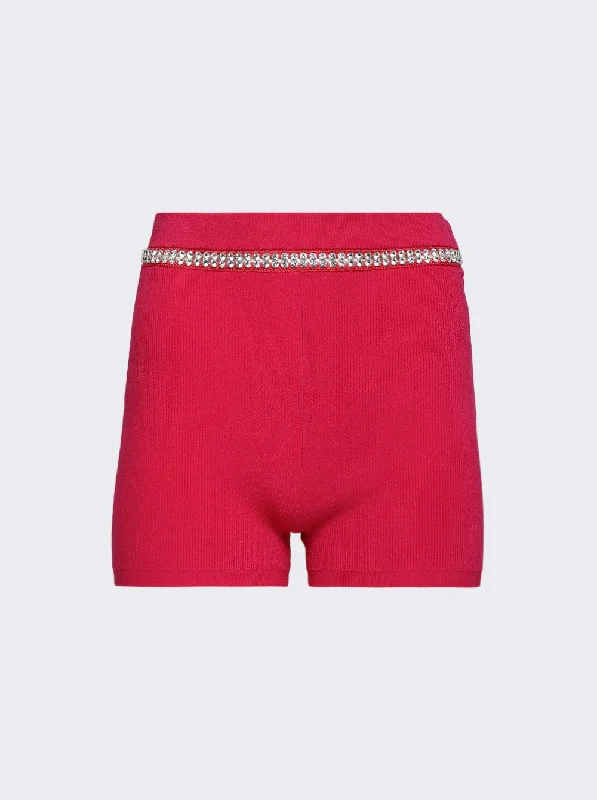 Sophisticated Style Embellished Knit Shorts