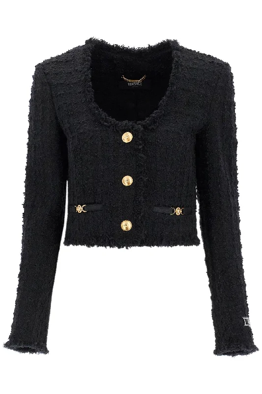 Trendy Clothing Sale Versace Women's Short Tweed Heritage Jacket