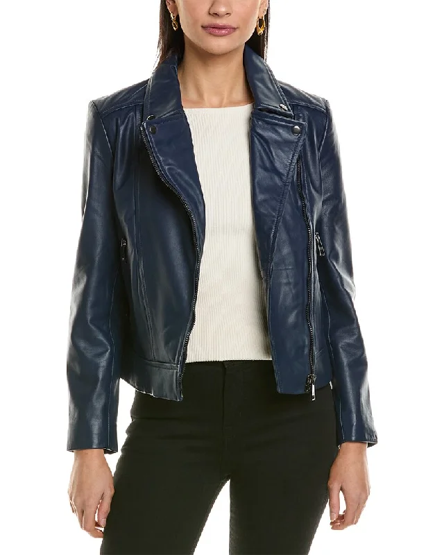 Fashion Sale Ted Baker Fitted Leather Biker Jacket