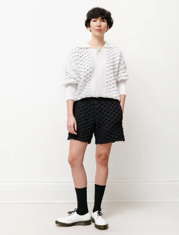 Bold Fashion Oriel Paper Knit Shorts Black