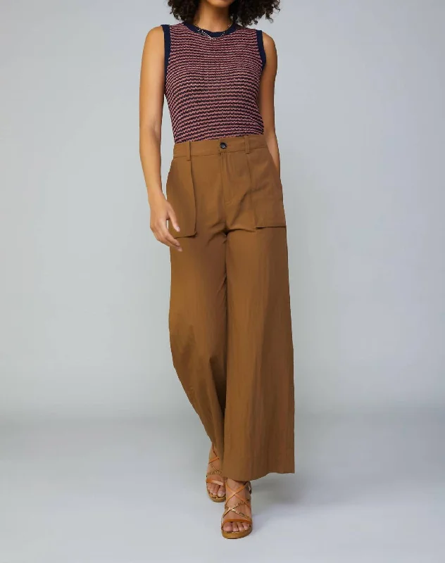 Stay Ahead In Style Pocket Detail Cargo Pant In Cocoa