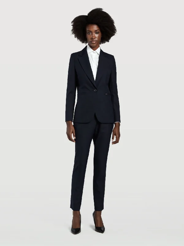 Minimalist Office - Ready Style Single Breasted Dark Blue Suit