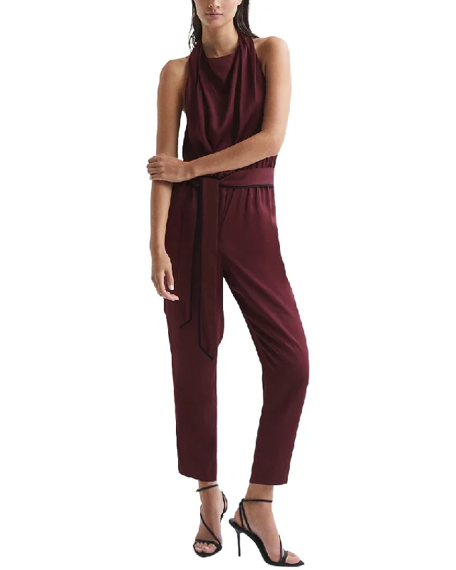 Limited Styles Reiss Frida Bow-Back Linen-Blend Jumpsuit