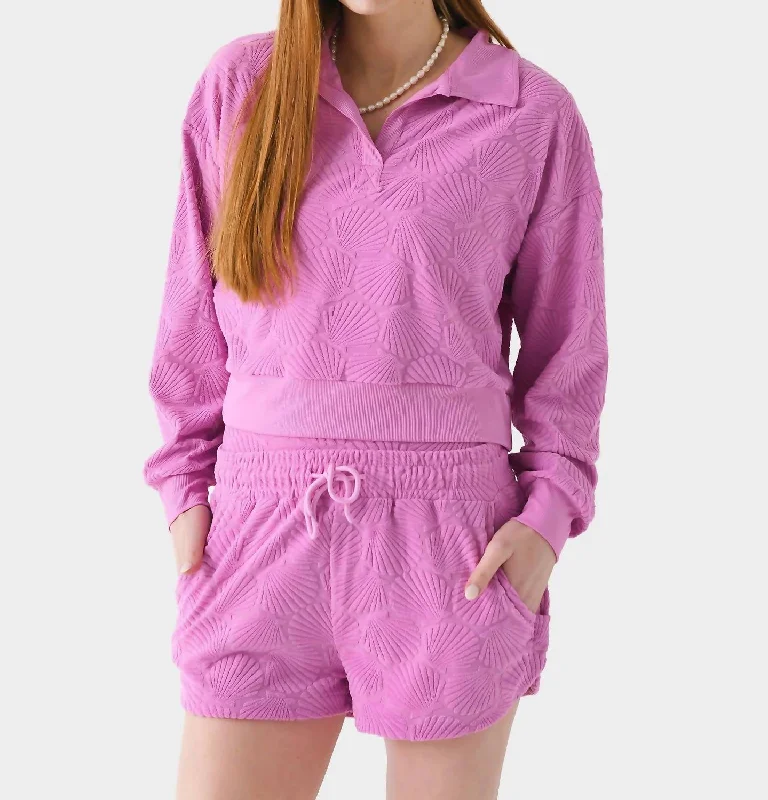 Relaxed Style Martina Polo Sweater In Shell Pink