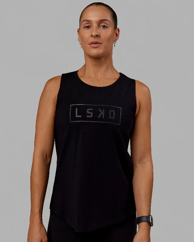 Relaxed Style Luna FLXCotton Longline Tank - Black-Black