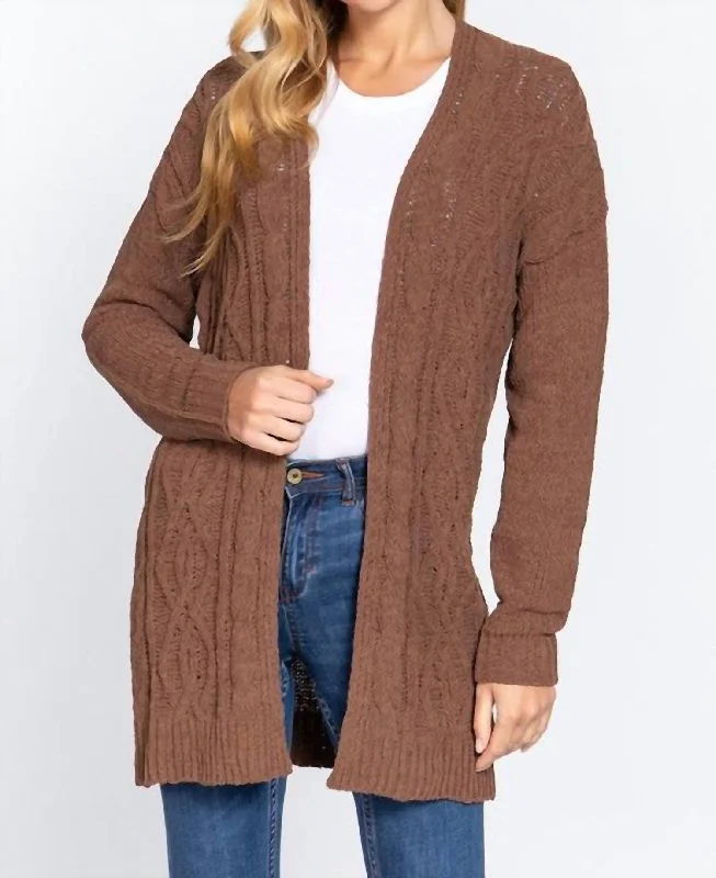 Shop Our Looks Sutton Chenille Cardigan In Brown