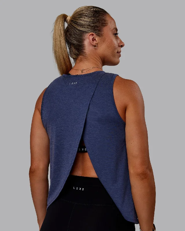 Feminine Soft - Hued Styles Breeze Training Tank - Future Navy