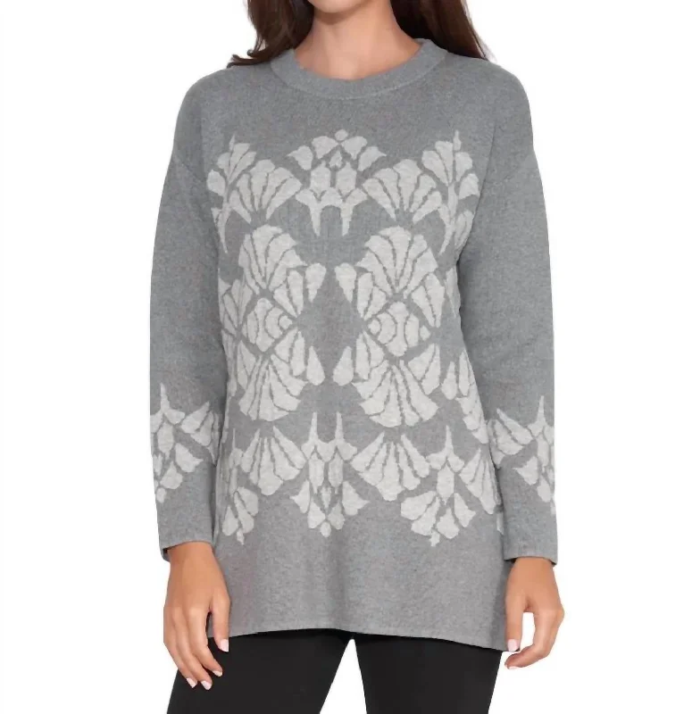 Season Sale Eye Candy Sweater In Dark Gray/ Light Gray