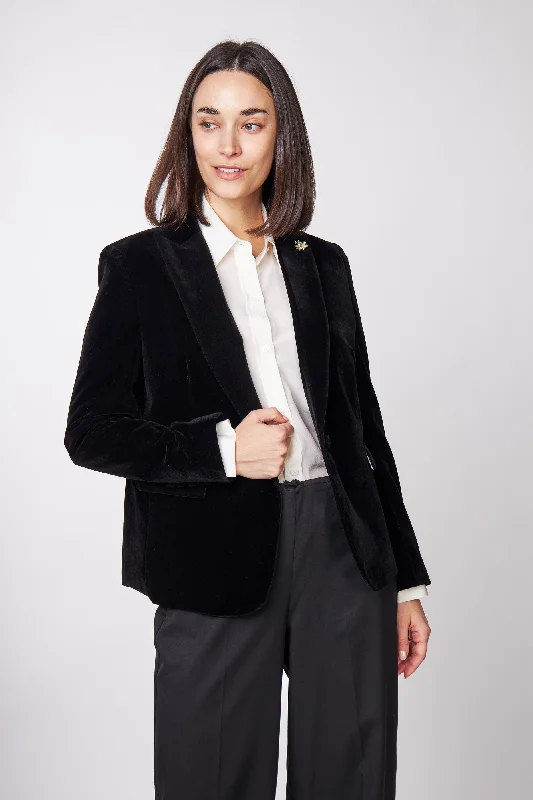 Trendy Pulse STELLA - LADIES BLACK VELVET BLAZER