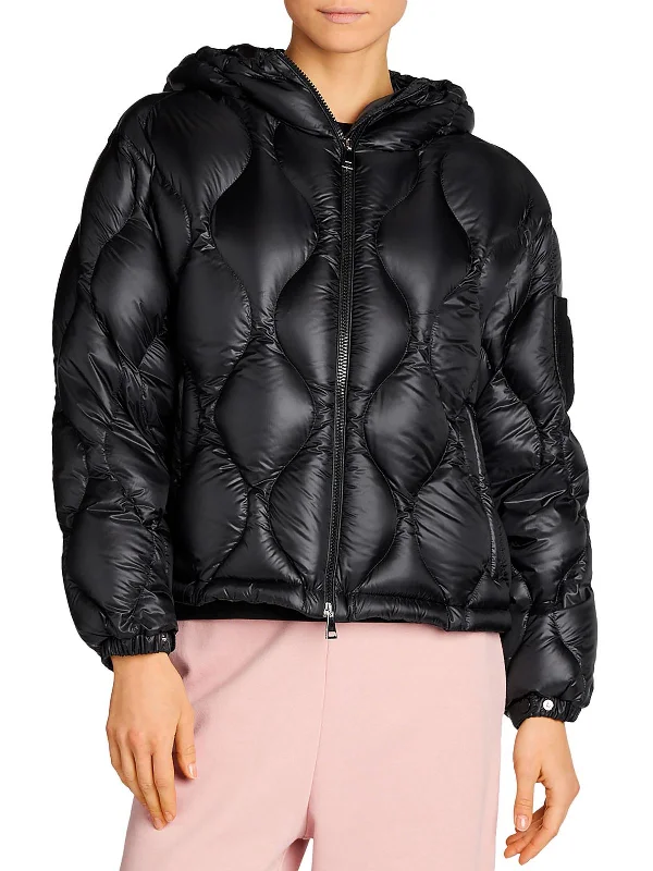 Graceful Drape Anthon Womens Quilted Hooded Puffer Jacket