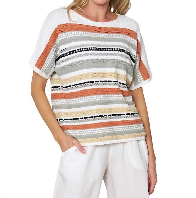 Seasonal Trends Simply Striking Sweater In Multi Stripe