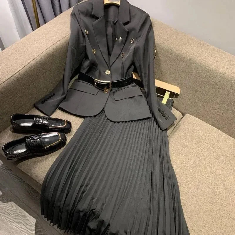 Discounts On Casual Weekend Styles Pleated Skirt Suit