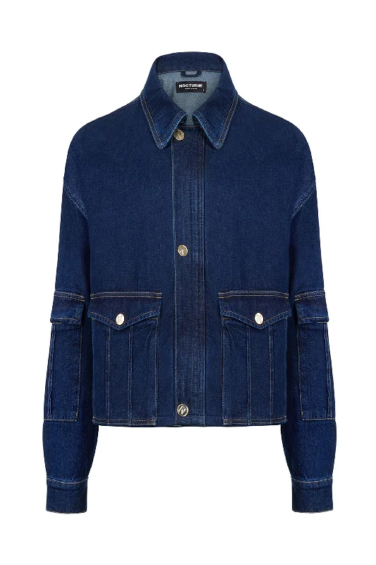 Bid Farewell To The Old Season Multi Pocket Denim Jacket