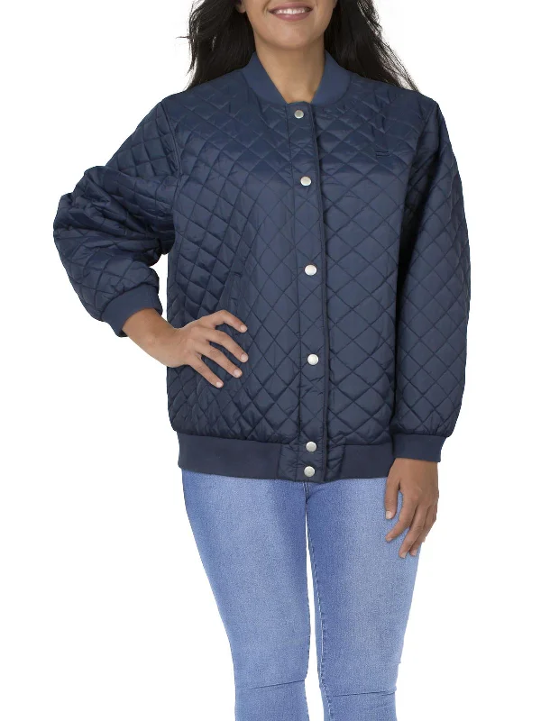 Imeless Style Plus Womens Shearling Lined Quilted Bomber Jacket