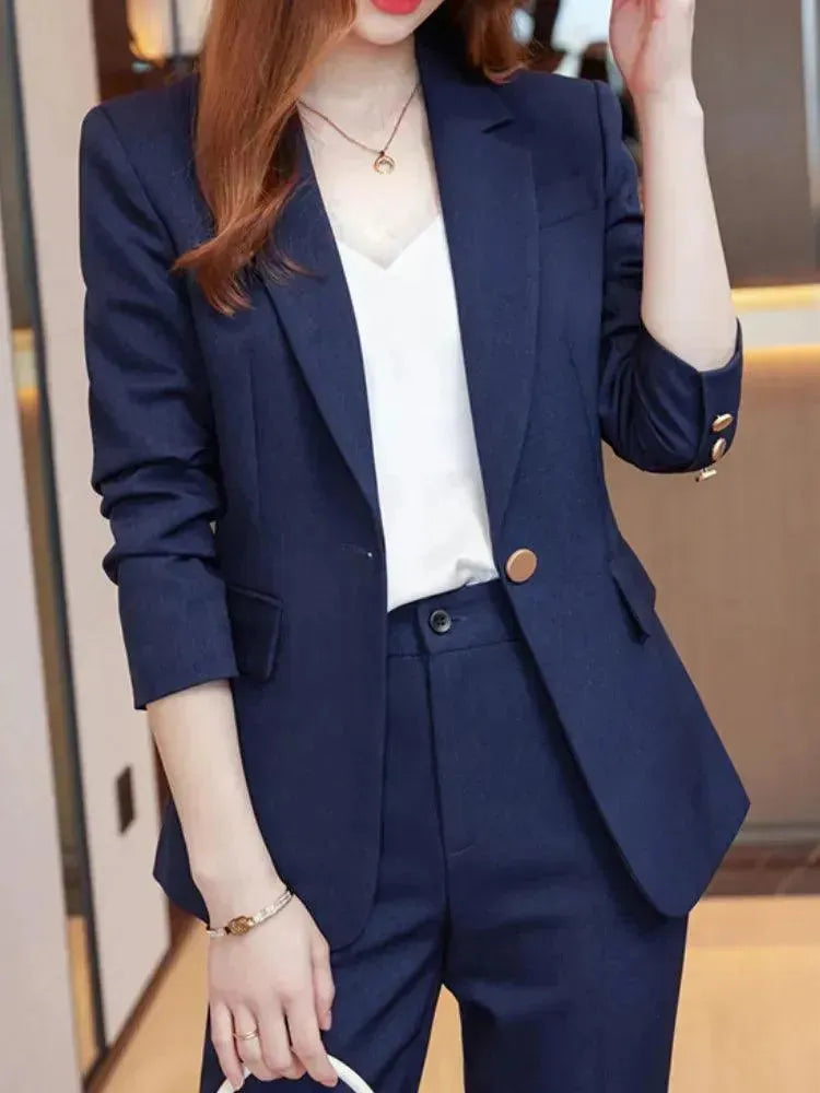 Chic & Cozy Collection Formal 1-Button Women's Pantsuit