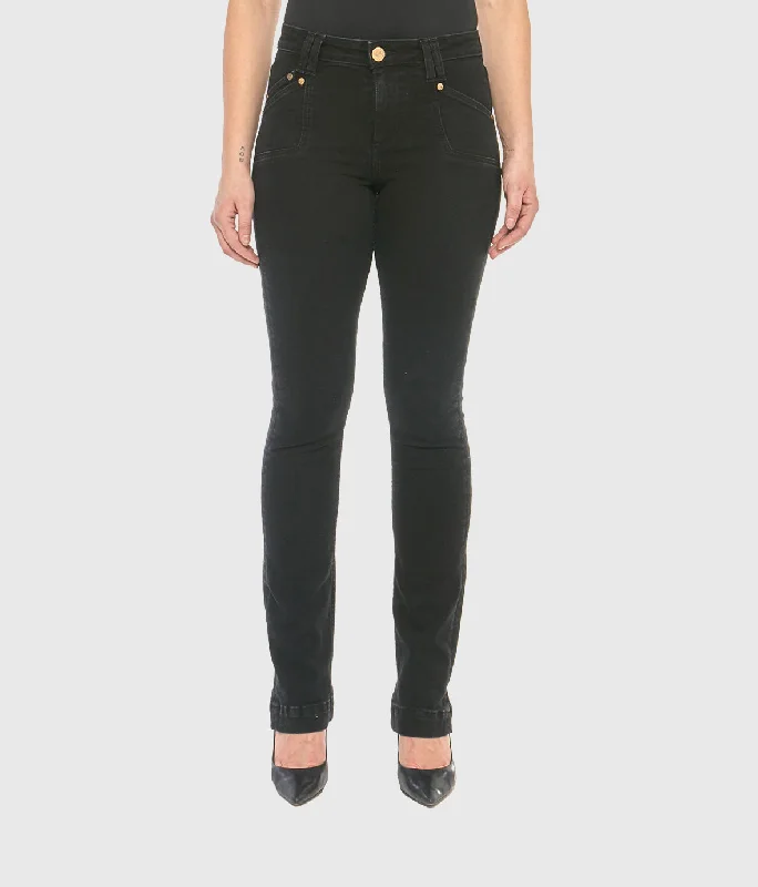 You'Ll Love Us Because KRISTINE-RBLK Mid-Rise Straight Jeans