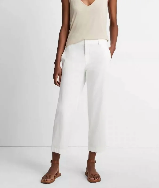 Style Breakthroughs Low Rise Washed Cotton Crop Pant In Off White