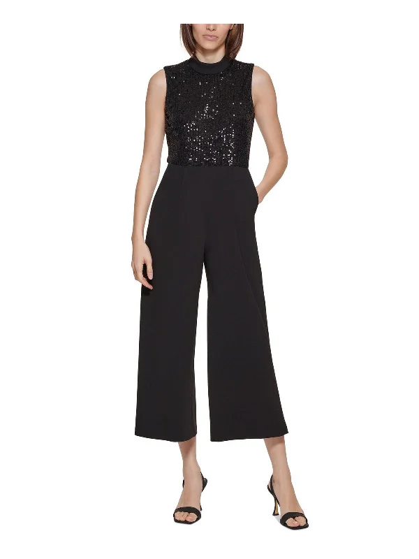 Bold Fashion Womens Sequined Sleeveless Jumpsuit