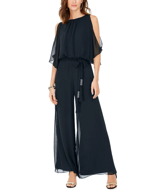 Stylish Basics Womens Cut-Out Blouson Jumpsuit