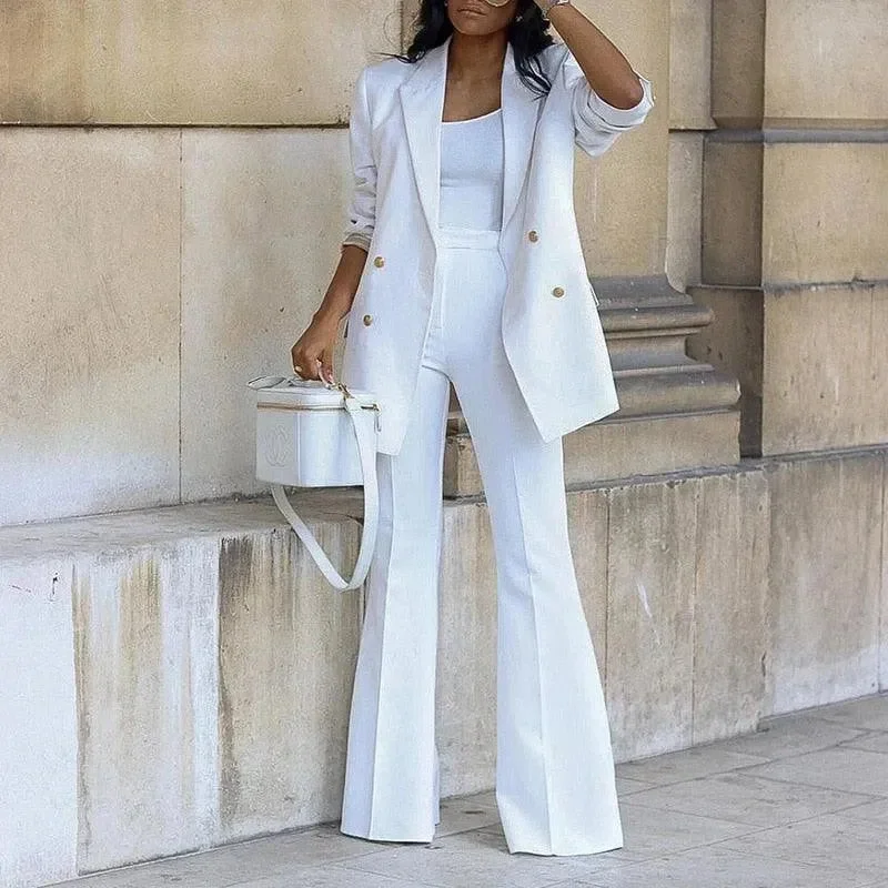 Relaxed Style Flared Pantsuits For Women